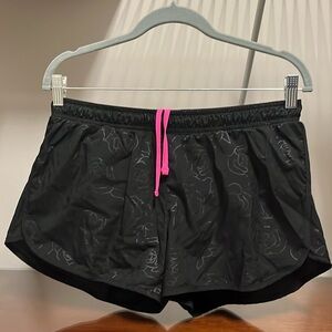 EUC Old Navy Women's Medium Black Floral Athletic Active Drawstring Shorts